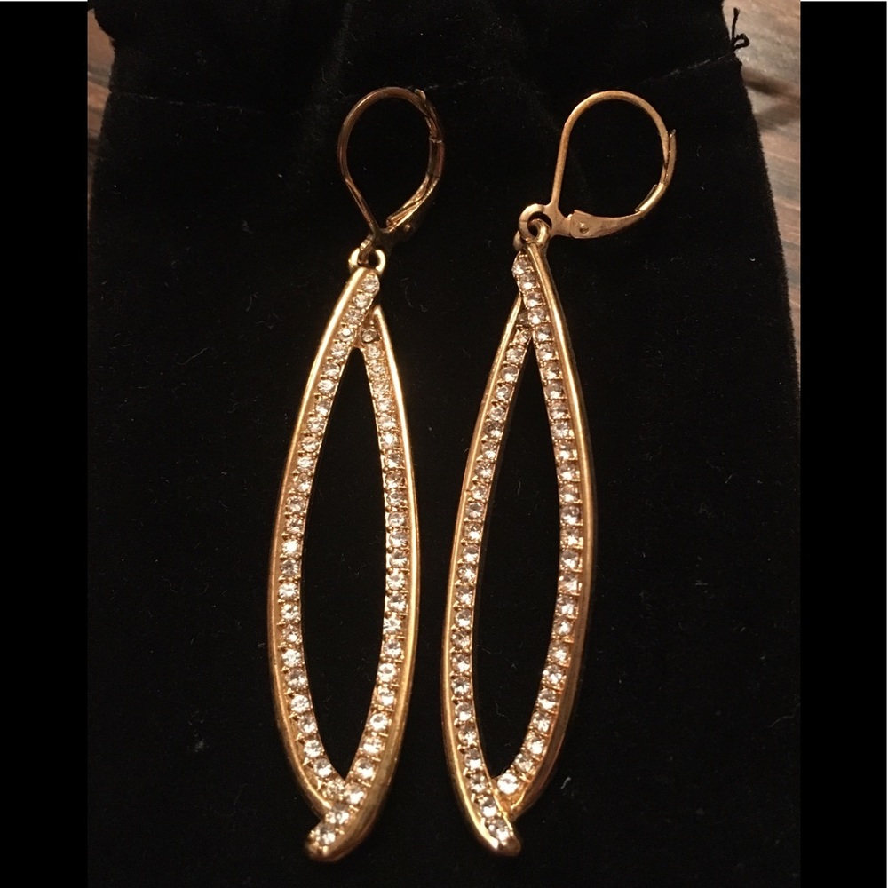 QVC JOAN RIVERS COLLECTION GOLD DANGLE EARRINGS